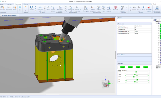 Almacam Space Cut, software di programmazione per macchine da taglio 3D.